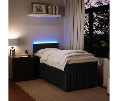 Atsperu Gulta Ar Matraci, Melna Samts, 90X190 Cm Vidaxl