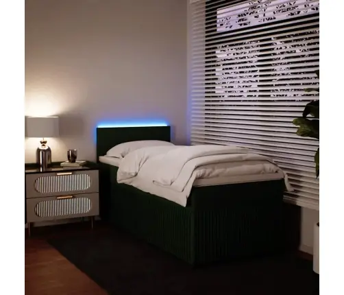 Kontinentaalvoodi Madratsiga, Tumeroheline, 90X190 cm Samet