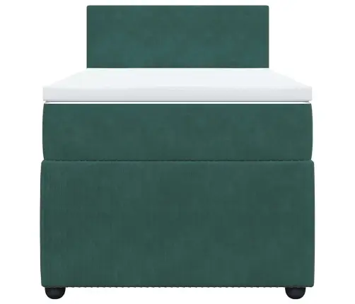 Kontinentaalvoodi Madratsiga, Tumeroheline, 90X190 cm Samet