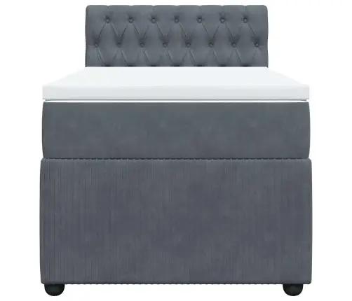 Kontinentaalvoodi Madratsiga, Tumehall, 90X190 cm Samet