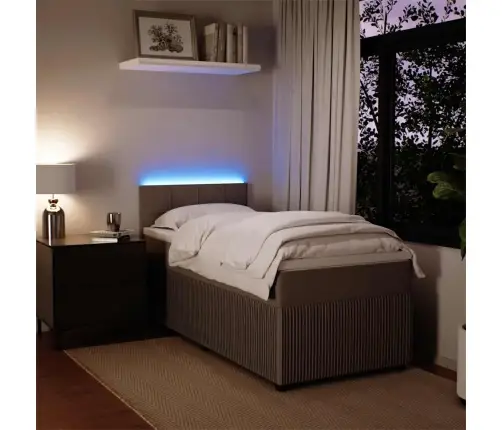 Atsperu Gulta Ar Matraci, Gaiši Pelēka Samts, 90X190 Cm Vidaxl