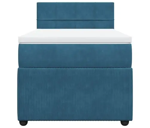 Kontinentaalvoodi Madratsiga, Sinine, 90X190 cm Samet