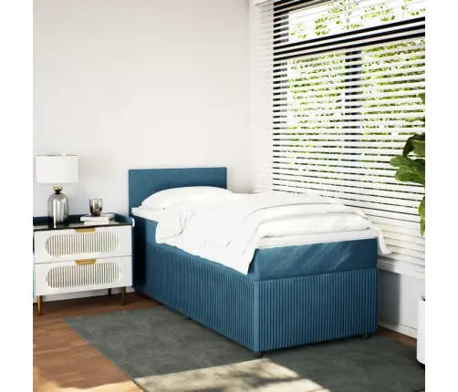 Kontinentaalvoodi Madratsiga, Sinine, 90X200 cm Samet