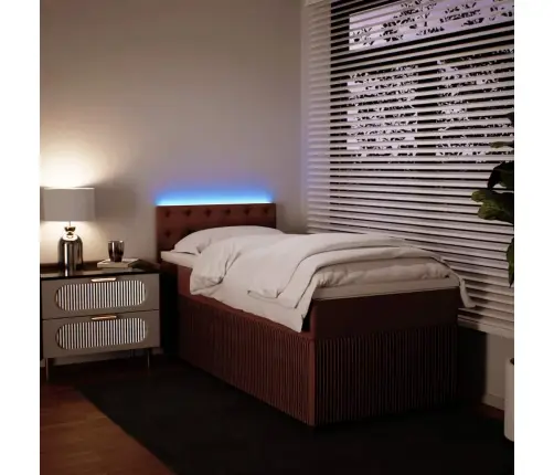 Atsperu Gulta Ar Matraci, Rozā Samts, 90X200 Cm Vidaxl