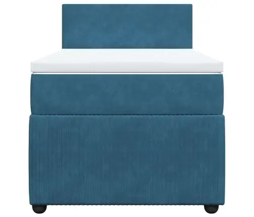 Kontinentaalvoodi Madratsiga, Sinine, 100X200 cm Samet