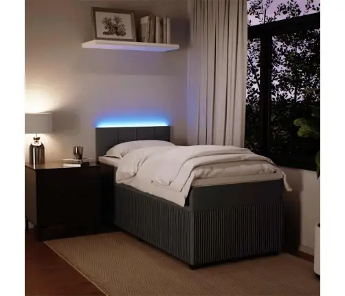 Atsperu Gulta Ar Matraci, Tumši Pelēka Samts, 100X200 Cm Vidaxl