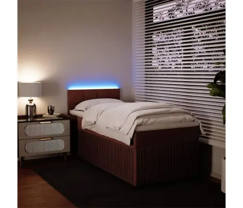 Atsperu Gulta Ar Matraci, Rozā Samts, 100X200 Cm Vidaxl