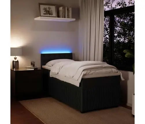 Kontinentaalvoodi Madratsiga, Must, 100X200 cm Samet