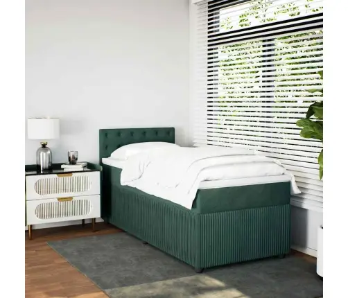 Kontinentaalvoodi Madratsiga, Tumeroheline, 100X200 cm Samet