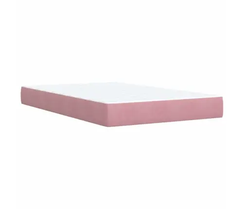 Atsperu Gulta Ar Matraci, Rozā Samts, 120X190 Cm Vidaxl