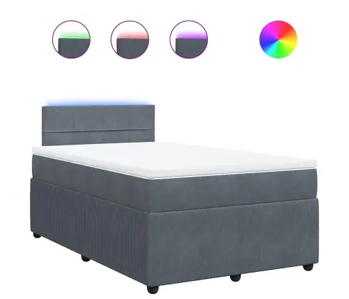 Kontinentaalvoodi Madratsiga, Tumehall, 120 X 190 cm Samet