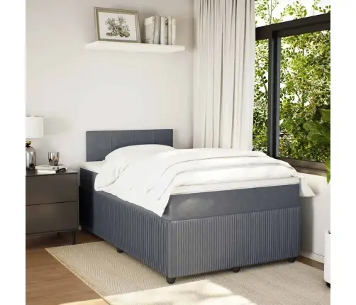 Kontinentaalvoodi Madratsiga, Tumehall, 120 X 190 cm Samet