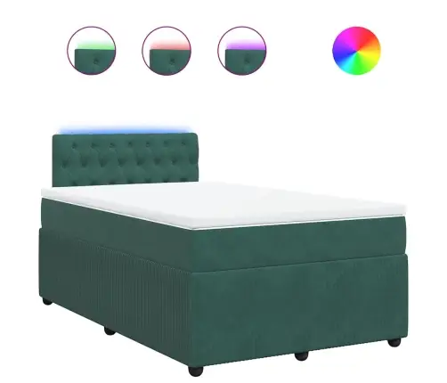 Atsperu Gulta Ar Matraci, Tumši Zaļš Samts, 120X190 Cm Vidaxl