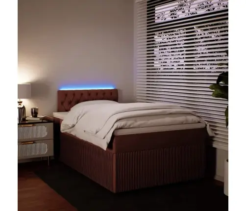 Atsperu Gulta Ar Matraci, Rozā Samts, 120X190 Cm Vidaxl