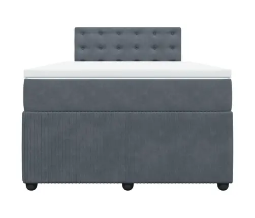 Atsperu Gulta Ar Matraci, Tumši Pelēks Samts, 120X190 Cm Vidaxl