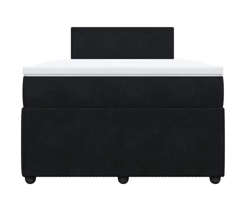 Kontinentaalvoodi Madratsiga, Must, 120X200 cm Samet