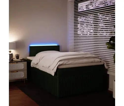 Atsperu Gulta Ar Matraci, Tumši Zaļš Samts, 120X200 Cm Vidaxl