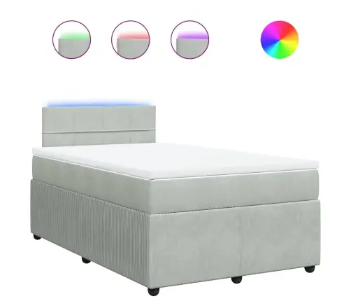 Kontinentaalvoodi Madratsiga, Helehall, 120X200 cm Samet