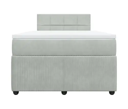 Kontinentaalvoodi Madratsiga, Helehall, 120X200 cm Samet