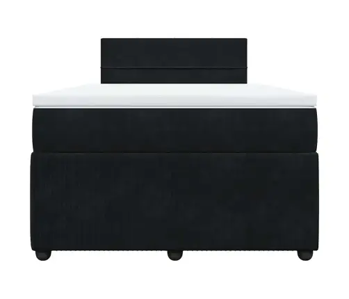 Kontinentaalvoodi Madratsiga, Must, 120X200 cm Samet