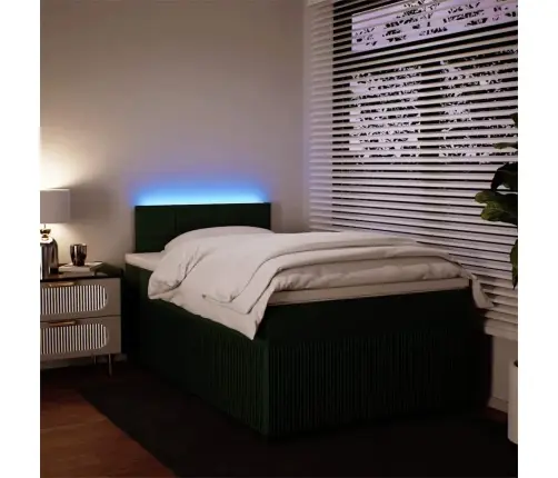 Atsperu Gulta Ar Matraci, Tumši Zaļš Samts, 120X200 Cm Vidaxl