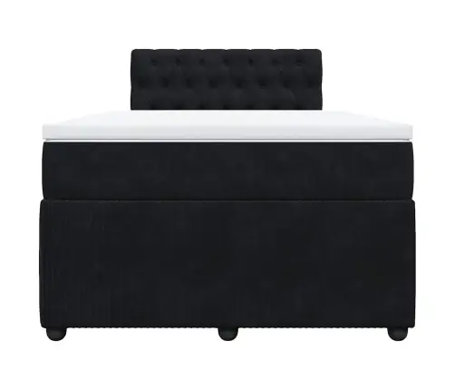 Atsperu Gulta Ar Matraci, Melna Samts, 120X200 Cm Vidaxl