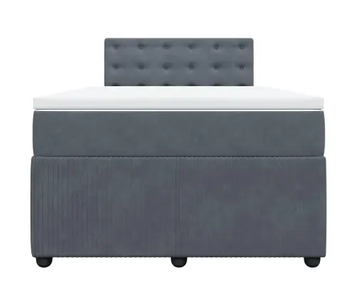 Atsperu Gulta Ar Matraci, Tumši Pelēka Samts, 120X200 Cm Vidaxl