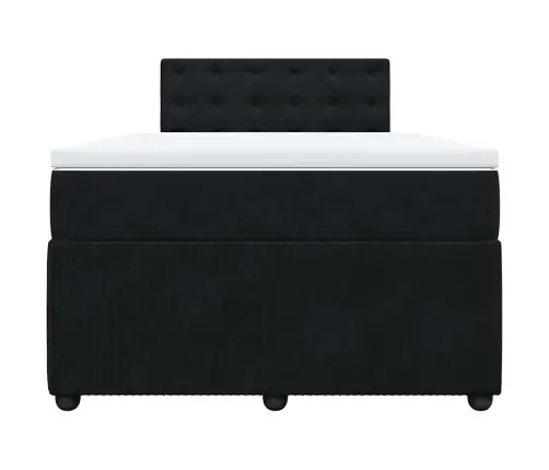 Atsperu Gulta Ar Matraci, Melna Samts, 120X200 Cm Vidaxl