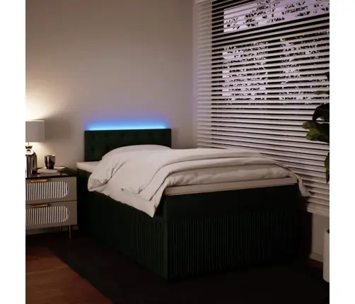 Atsperu Gulta Ar Matraci, Tumši Zaļš Samts, 120X200 Cm Vidaxl