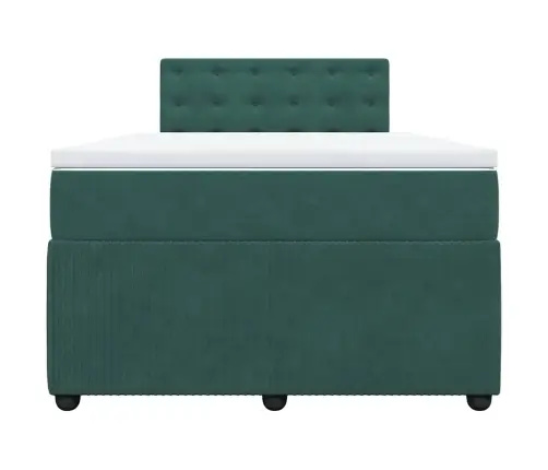 Atsperu Gulta Ar Matraci, Tumši Zaļš Samts, 120X200 Cm Vidaxl