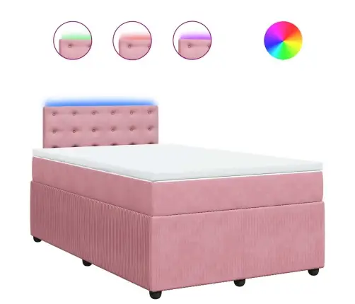 Kontinentaalvoodi Madratsiga, Roosa, 120X200 cm Samet