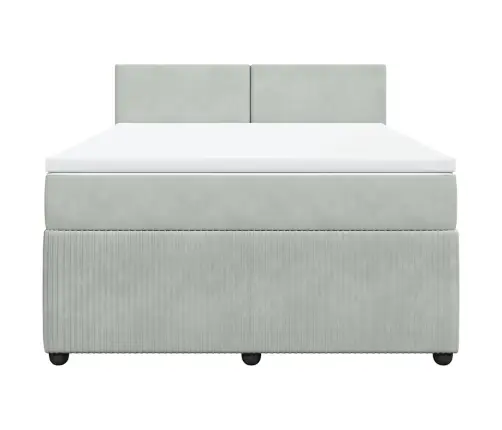 Kontinentaalvoodi Madratsiga, Helehall, 140X190 cm Samet