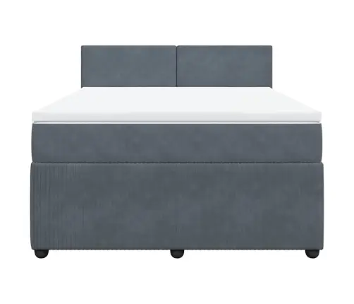 Kontinentaalvoodi Madratsiga,Tumehall, 140X190 cm Samet