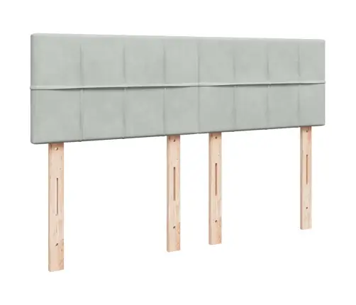 Atsperu Gulta Ar Matraci, Gaiši Pelēka Samts, 140X190 Cm Vidaxl