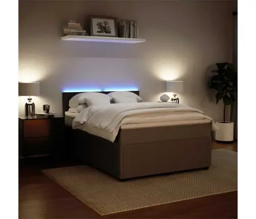 Atsperu Gulta Ar Matraci, Gaiši Pelēka Samts, 140X190 Cm Vidaxl