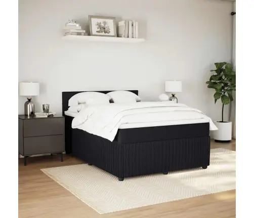 Atsperu Gulta Ar Matraci, Melna Samts, 140X190 Cm Vidaxl