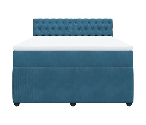 Kontinentaalvoodi Madratsiga, Sinine, 140X190 cm Samet