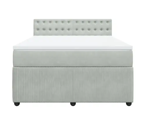 Kontinentaalvoodi Madratsiga, Helehall, 140X190 cm Samet