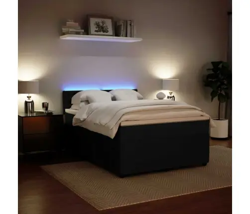 Atsperu Gulta Ar Matraci, Melna Samts, 140X190 Cm Vidaxl