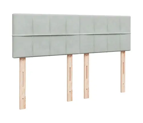 Lova Su Spyruoklėmis Ir Čiužiniu, Pilka, 140X200 cm Aksomas Lova Su Spyruoklėmis Ir Čiužiniu, Pilka, 140X200 cm Aksomas