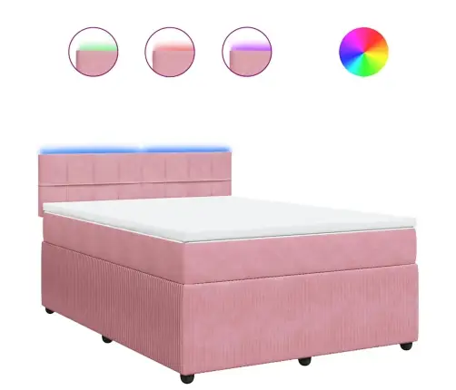 Kontinentaalvoodi Madratsiga, Roosa, 140X200 cm Samet