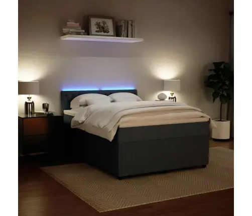 Atsperu Gulta Ar Matraci, Tumši Pelēka Samts, 140X200 Cm Vidaxl