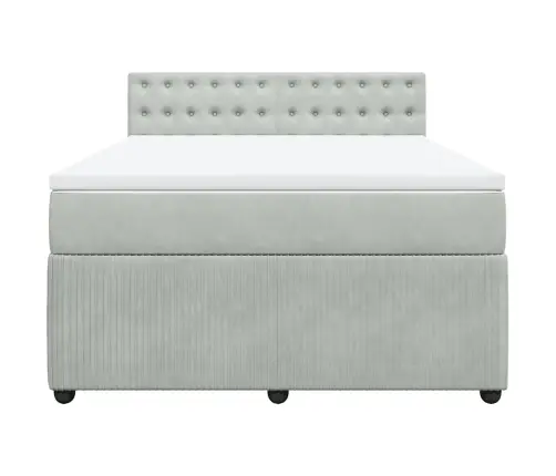 Kontinentaalvoodi Madratsiga, Helehall, 140X200 cm Samet