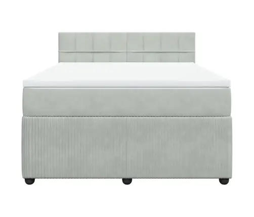 Kontinentaalvoodi Madratsiga, Helehall, 160X200 cm Samet