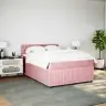 Atsperu Gulta Ar Matraci, Rozā Samts, 160X200 Cm Vidaxl