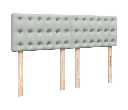 Atsperu Gulta Ar Matraci, Gaiši Pelēka Samts, 160X200 Cm Vidaxl