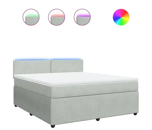 Kontinentaalvoodi Madratsiga, Helehall, 180X200 cm Samet