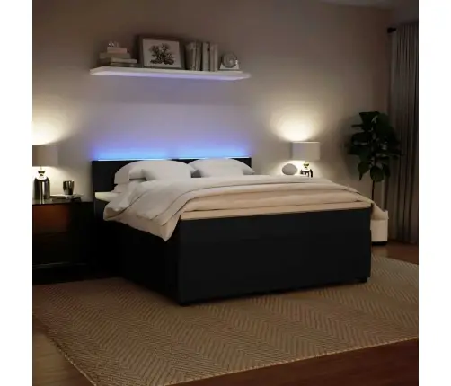 Atsperu Gulta Ar Matraci, Melna Samts, 180X200 Cm Vidaxl