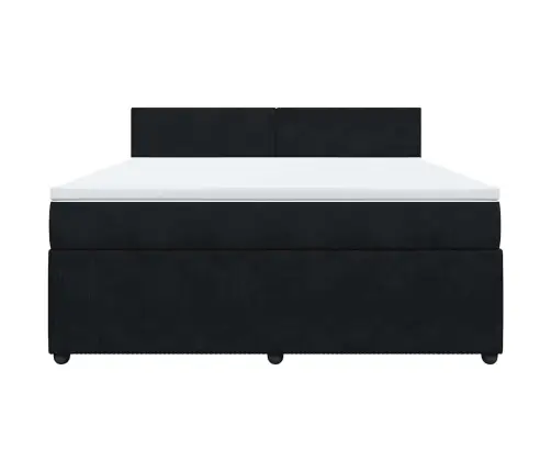 Atsperu Gulta Ar Matraci, Melna Samts, 180X200 Cm Vidaxl