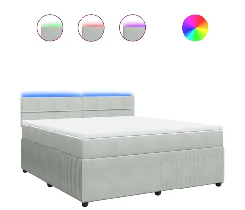 Kontinentaalvoodi Madratsiga, Helehall, 180X200 cm Samet